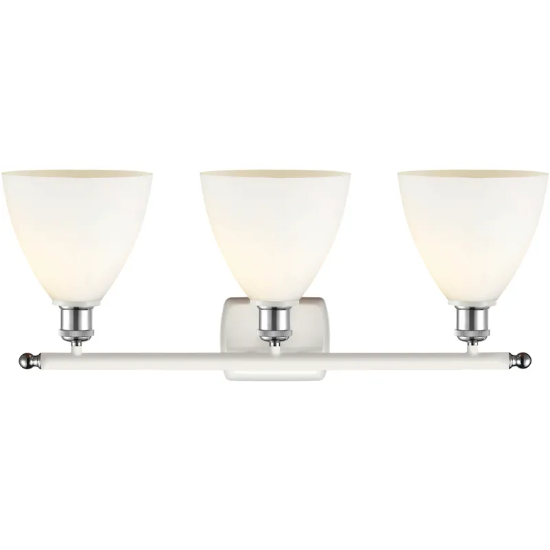 Ballston Ballston Dome LED 28 inch White and Polished Chrome Bath Vanity Light Wall Light in Matte White Glass