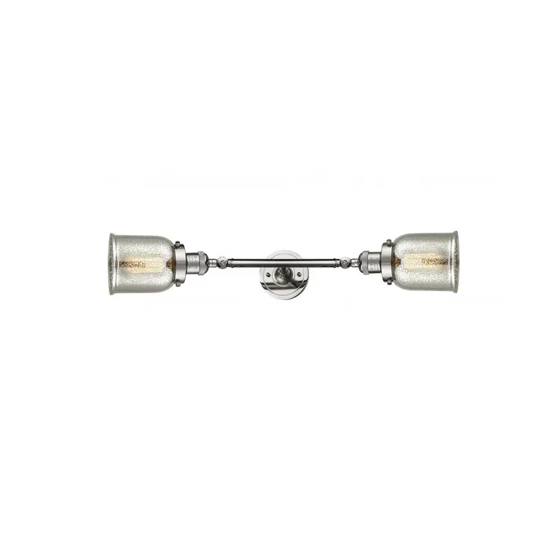 Franklin Restoration Small Bell LED 5 inch Polished Nickel Bath Vanity Light Wall Light in Silver Plated Mercury Glass, Franklin Restoration