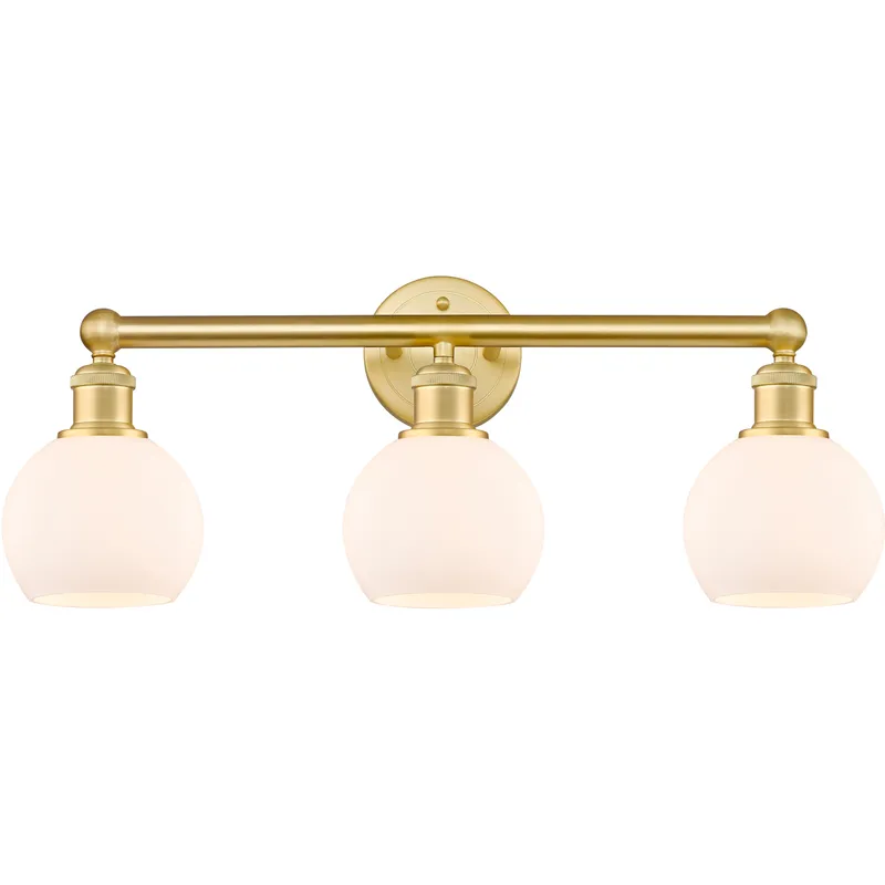 Athens 3 Light 24 inch Satin Gold Bath Vanity Light Wall Light in Matte White