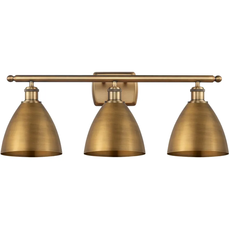 Ballston Dome 3 Light 28 inch Brushed Brass Bath Vanity Light Wall Light