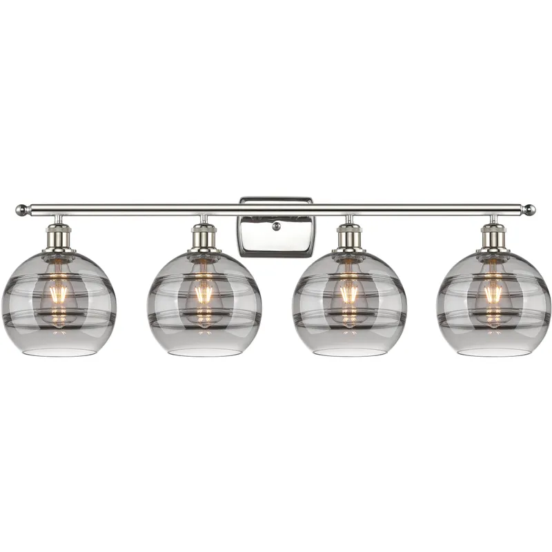 Ballston Rochester 4 Light 38 inch Polished Nickel Bath Vanity Light Wall Light