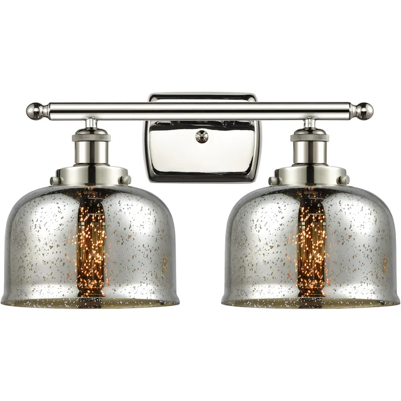 Ballston Bell 2 Light 16 inch Polished Nickel Bath Vanity Light Wall Light