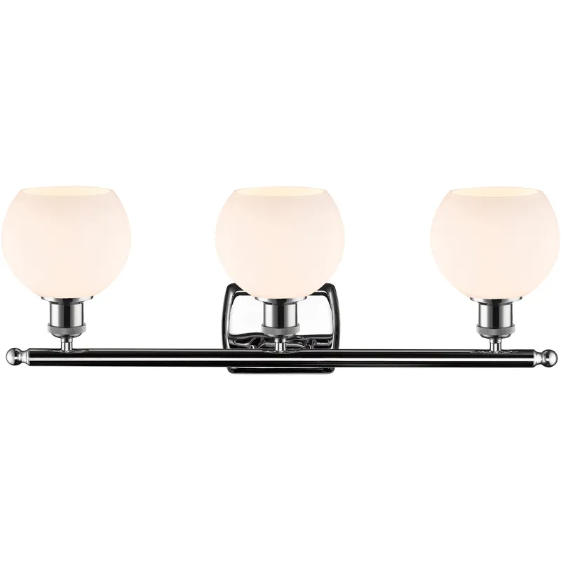Ballston Athens LED 26 inch Polished Chrome Bath Vanity Light Wall Light in Matte White Glass