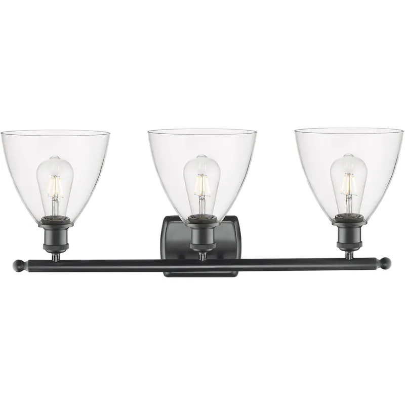 Ballston Ballston Dome LED 28 inch Matte Black Bath Vanity Light Wall Light in Clear Glass