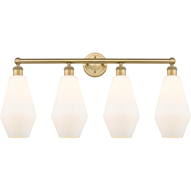 Cindyrella 4 Light 34 inch Brushed Brass Bath Vanity Light Wall Light in Cased Matte White