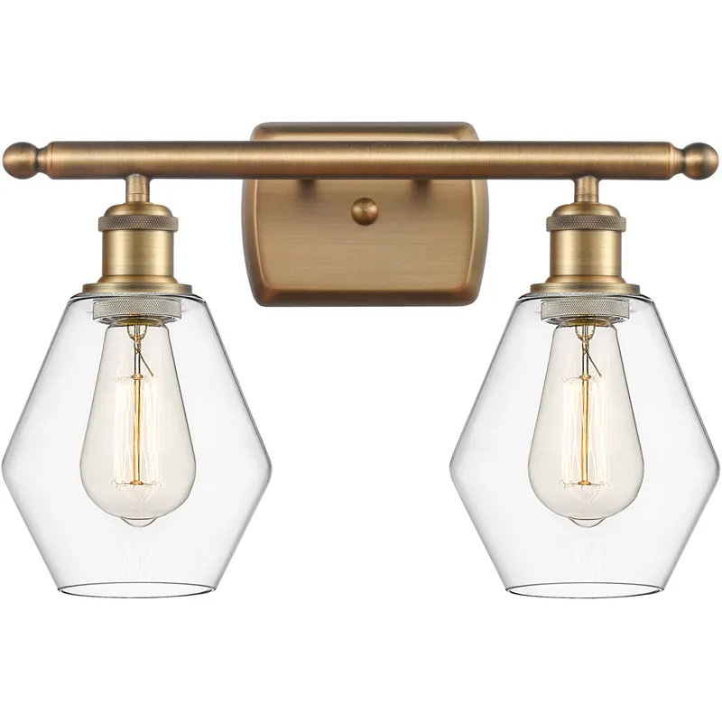 Ballston Cindyrella LED 16 inch Brushed Brass Bath Vanity Light Wall Light in Clear Glass