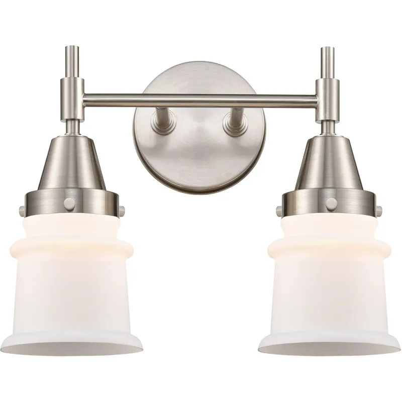 Caden LED 14.25 inch Satin Nickel Bath Vanity Light Wall Light in Matte White Glass