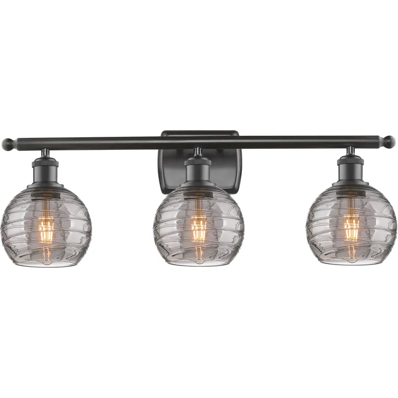 Ballston Athens Deco Swirl 3 Light 25.88 inch Oil Rubbed Bronze Bath Vanity Light Wall Light