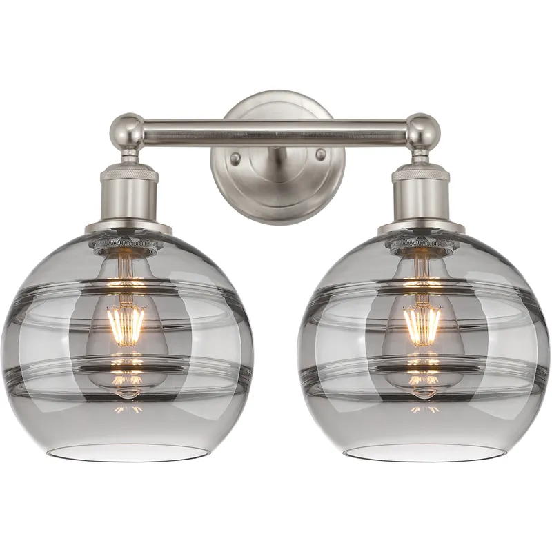 Edison Rochester 2 Light 17 inch Satin Nickel Bath Vanity Light Wall Light