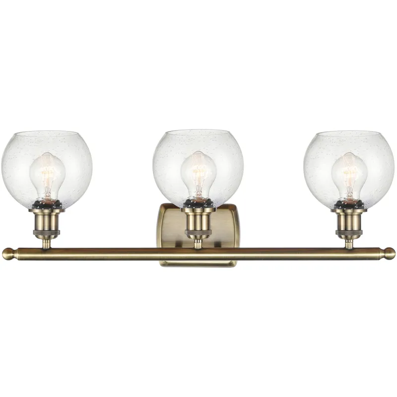 Ballston Athens LED 26 inch Antique Brass Bath Vanity Light Wall Light in Seedy Glass
