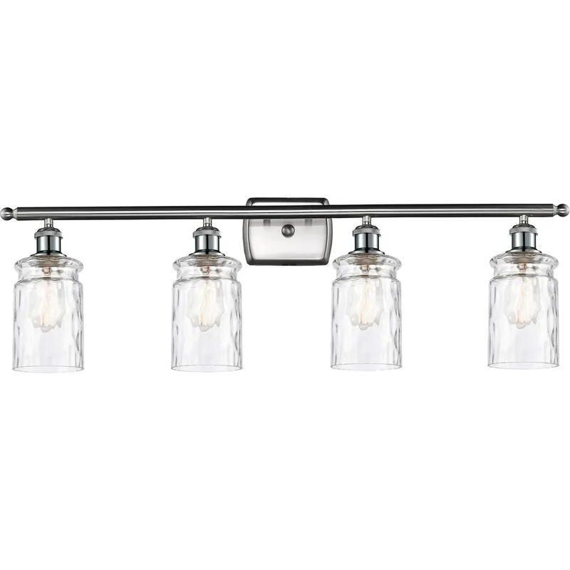 Ballston Candor 4 Light 36 inch Brushed Satin Nickel Bath Vanity Light Wall Light in Clear Waterglass, Ballston