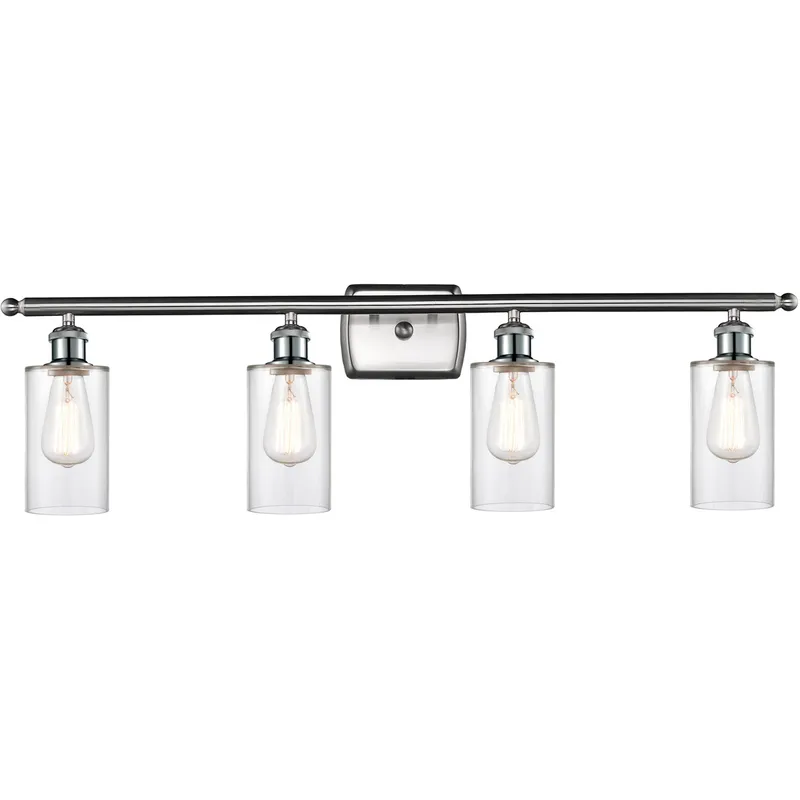 Ballston Clymer LED 36 inch Brushed Satin Nickel Bath Vanity Light Wall Light in Clear Glass, Ballston
