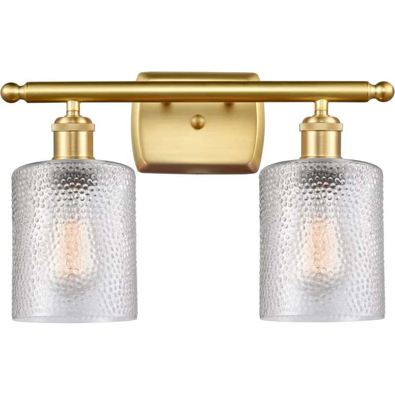 Ballston Cobbleskill LED 16 inch Satin Gold Bath Vanity Light Wall Light in Clear Glass, Ballston