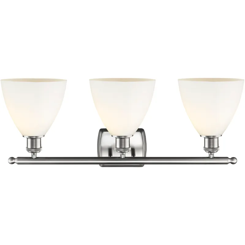 Ballston Ballston Dome LED 28 inch Brushed Satin Nickel Bath Vanity Light Wall Light in Matte White Glass