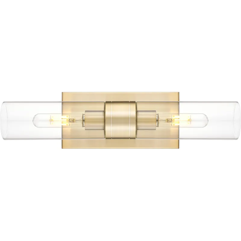 Boreas 2 Light 18 inch Champagne Bronze Linear Bath Vanity Light Wall Light in Clear Glass