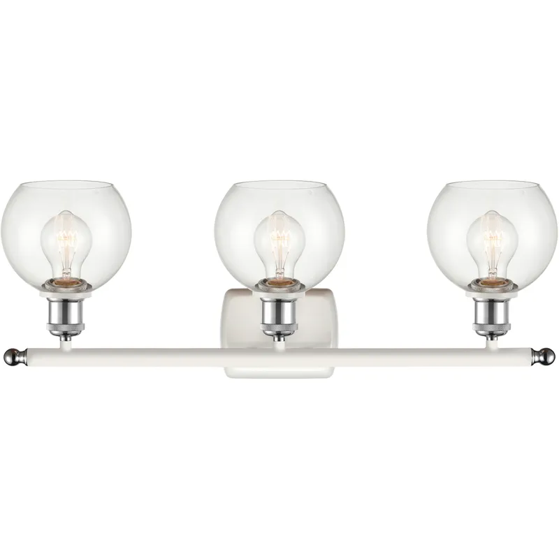 Ballston Athens LED 26 inch White and Polished Chrome Bath Vanity Light Wall Light in Clear Glass