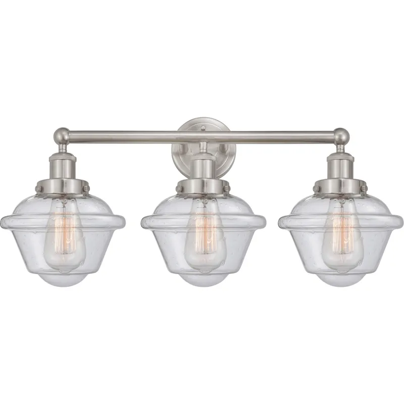 Oxford 3 Light 24.5 inch Brushed Satin Nickel Bath Vanity Light Wall Light