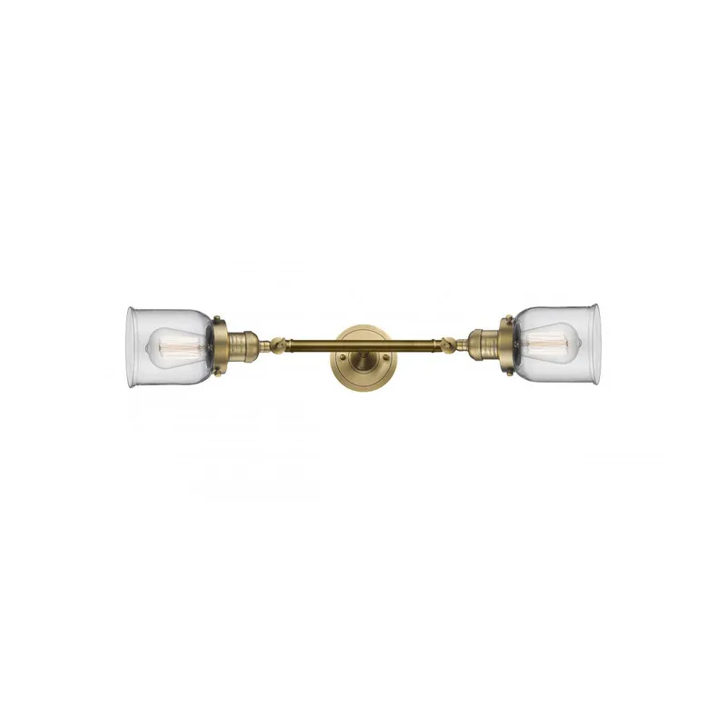 Franklin Restoration Small Bell LED 5 inch Brushed Brass Bath Vanity Light Wall Light in Clear Glass, Franklin Restoration