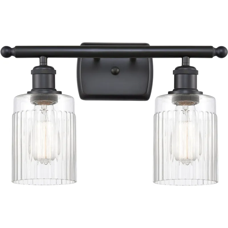 Ballston Hadley LED 16 inch Matte Black Bath Vanity Light Wall Light in Clear Glass, Ballston
