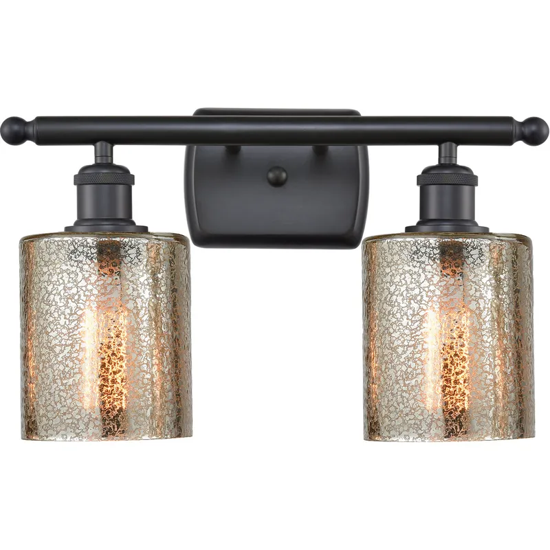 Ballston Cobbleskill LED 16 inch Matte Black Bath Vanity Light Wall Light in Mercury Glass, Ballston