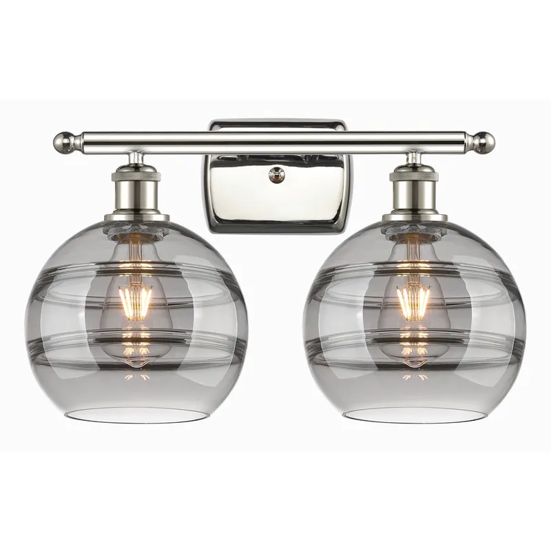 Ballston Rochester 2 Light 18 inch Polished Nickel Bath Vanity Light Wall Light