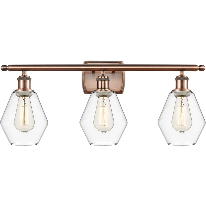 Ballston Cindyrella LED 26 inch Antique Copper Bath Vanity Light Wall Light in Clear Glass