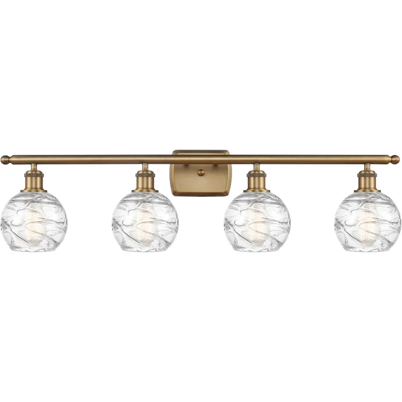 Ballston Small Deco Swirl LED 36 inch Brushed Brass Bath Vanity Light Wall Light, Ballston