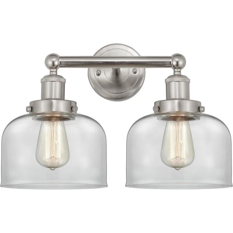 Bell 2 Light 15.5 inch Brushed Satin Nickel Bath Vanity Light Wall Light
