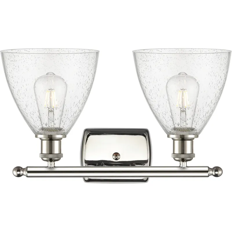 Ballston Ballston Dome LED 18 inch Polished Nickel Bath Vanity Light Wall Light in Seedy Glass