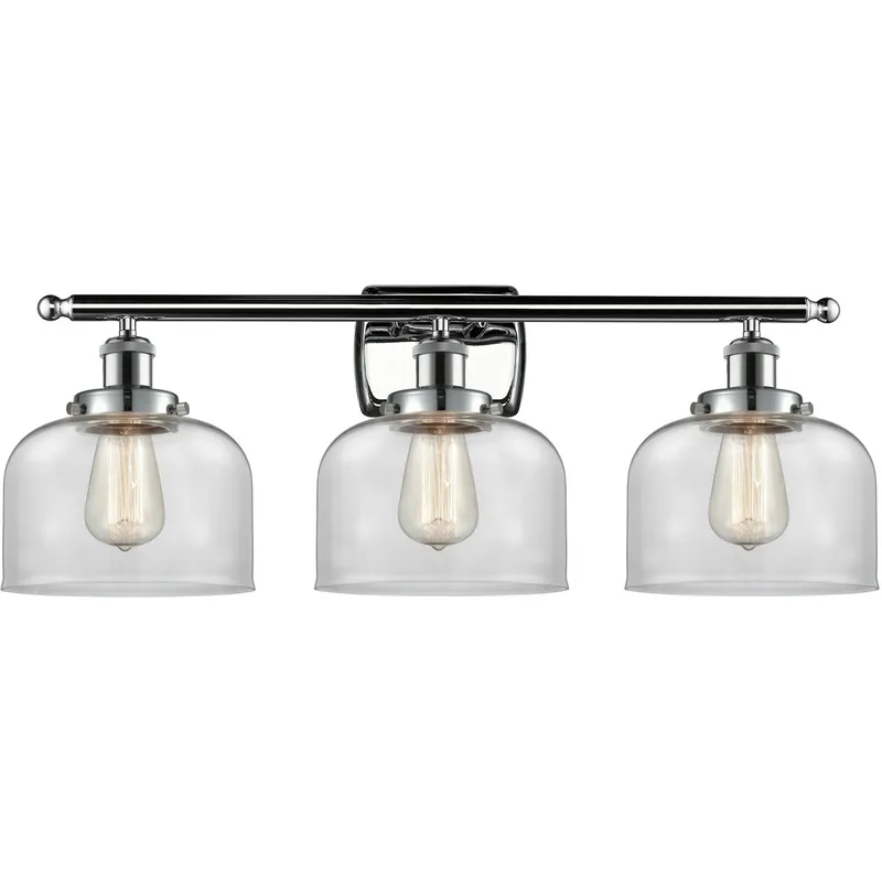 Ballston Large Bell LED 26 inch Polished Chrome Bath Vanity Light Wall Light in Clear Glass, Ballston