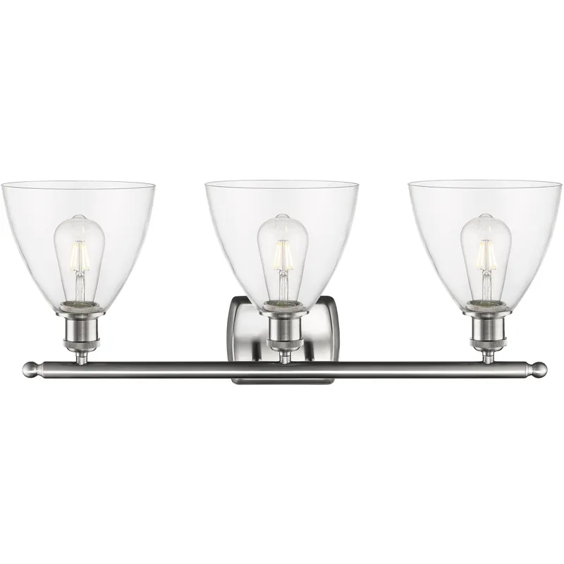Ballston Ballston Dome LED 28 inch Brushed Satin Nickel Bath Vanity Light Wall Light in Clear Glass