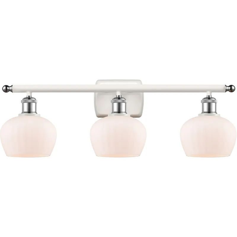 Ballston Fenton LED 26 inch White and Polished Chrome Bath Vanity Light Wall Light in Matte White Glass, Ballston
