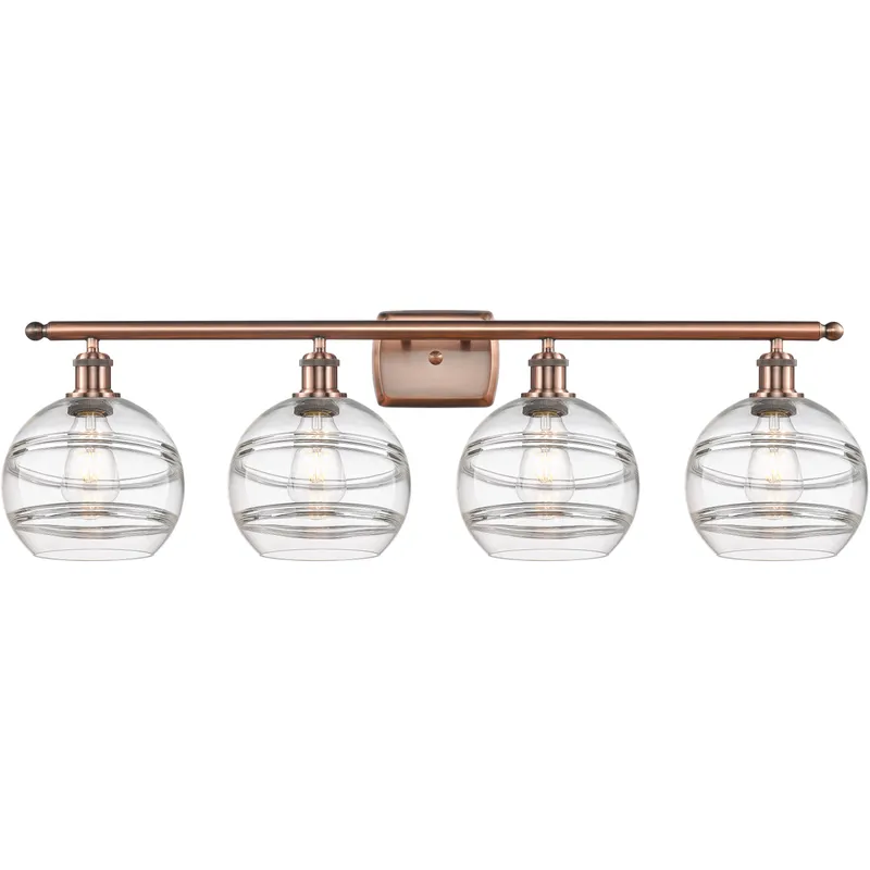 Ballston Rochester 4 Light 38 inch Antique Copper Bath Vanity Light Wall Light