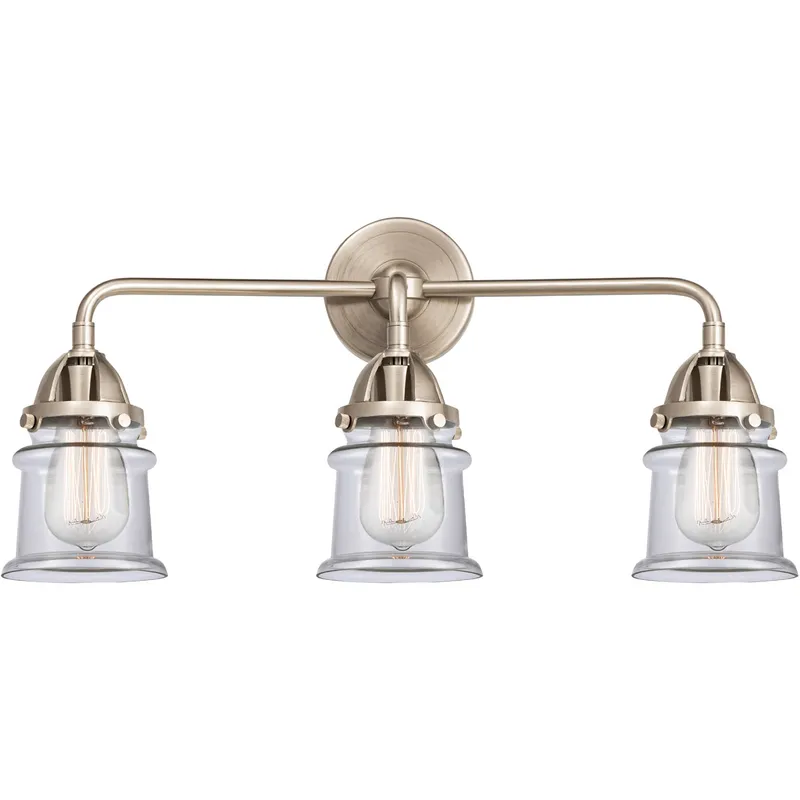Nouveau 2 Small Canton LED 23.25 inch Antique Copper Bath Vanity Light Wall Light in Clear Glass