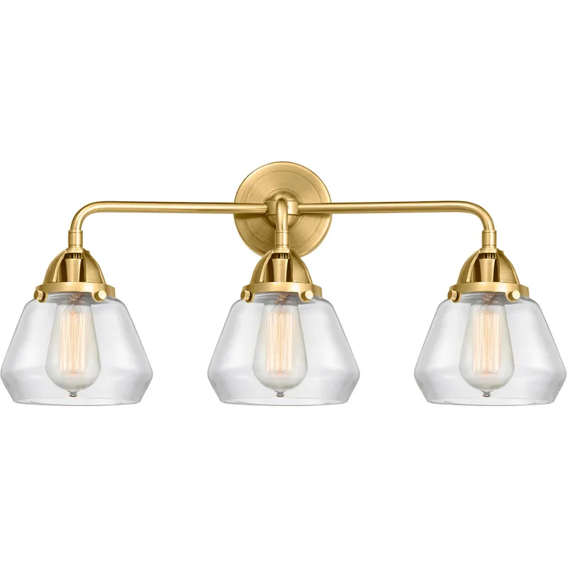 Nouveau 2 Fulton LED 24.75 inch Satin Gold Bath Vanity Light Wall Light in Clear Glass