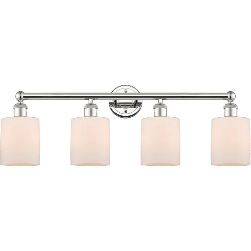 Cobbleskill 4 Light 32 inch Polished Nickel Bath Vanity Light Wall Light in Matte White
