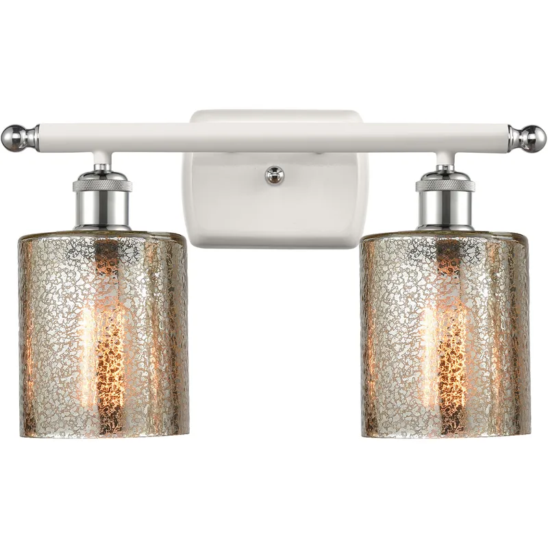 Ballston Cobbleskill LED 16 inch White and Polished Chrome Bath Vanity Light Wall Light in Mercury Glass, Ballston