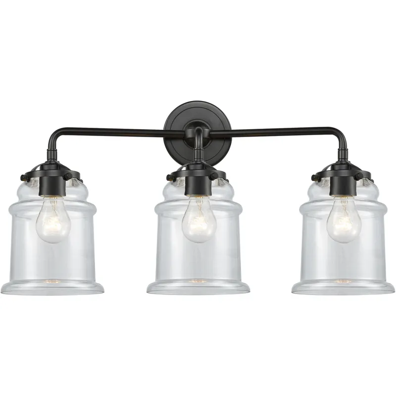 Nouveau Canton LED 24 inch Oil Rubbed Bronze Bath Vanity Light Wall Light in Clear Glass, Nouveau