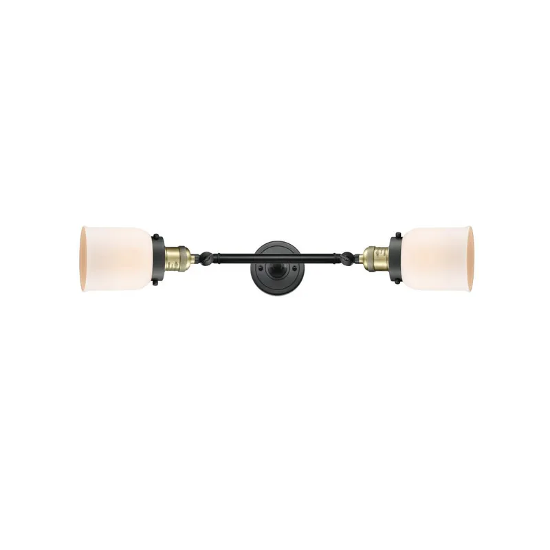 Franklin Restoration Small Bell LED 5 inch Black Antique Brass Bath Vanity Light Wall Light in Matte White Glass, Franklin Restoration