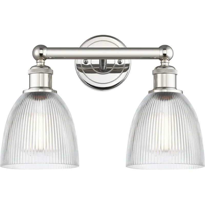 Castile 2 Light 15 inch Polished Nickel Bath Vanity Light Wall Light in Clear