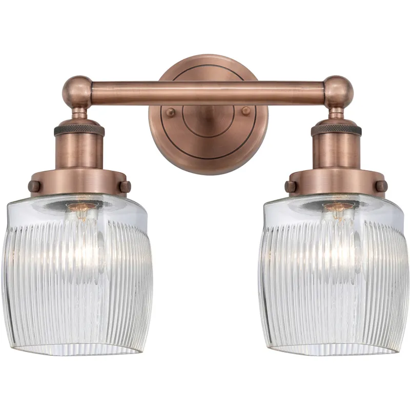 Colton 2 Light 15 inch Antique Copper Bath Vanity Light Wall Light