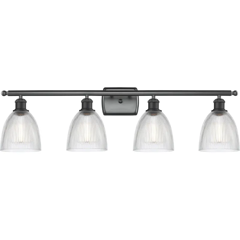 Ballston Castile LED 36 inch Matte Black Bath Vanity Light Wall Light in Clear Glass, Ballston