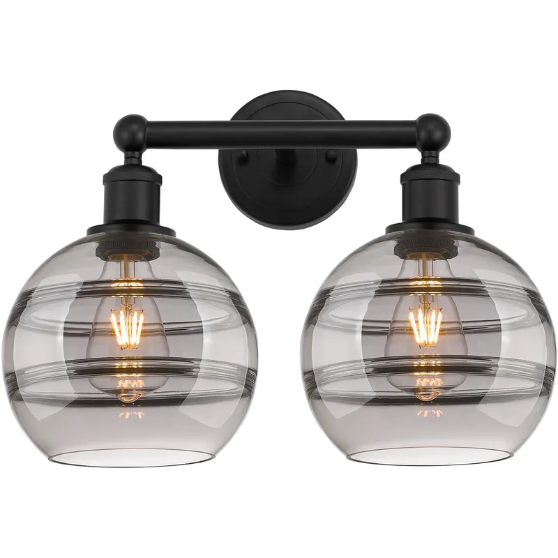 Edison Rochester 2 Light 17 inch Matte Black Bath Vanity Light Wall Light