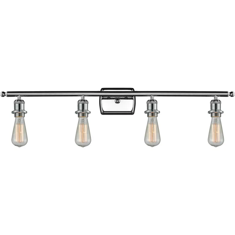 Ballston Bare Bulb 4 Light 36 inch Polished Chrome Bath Vanity Light Wall Light, Ballston