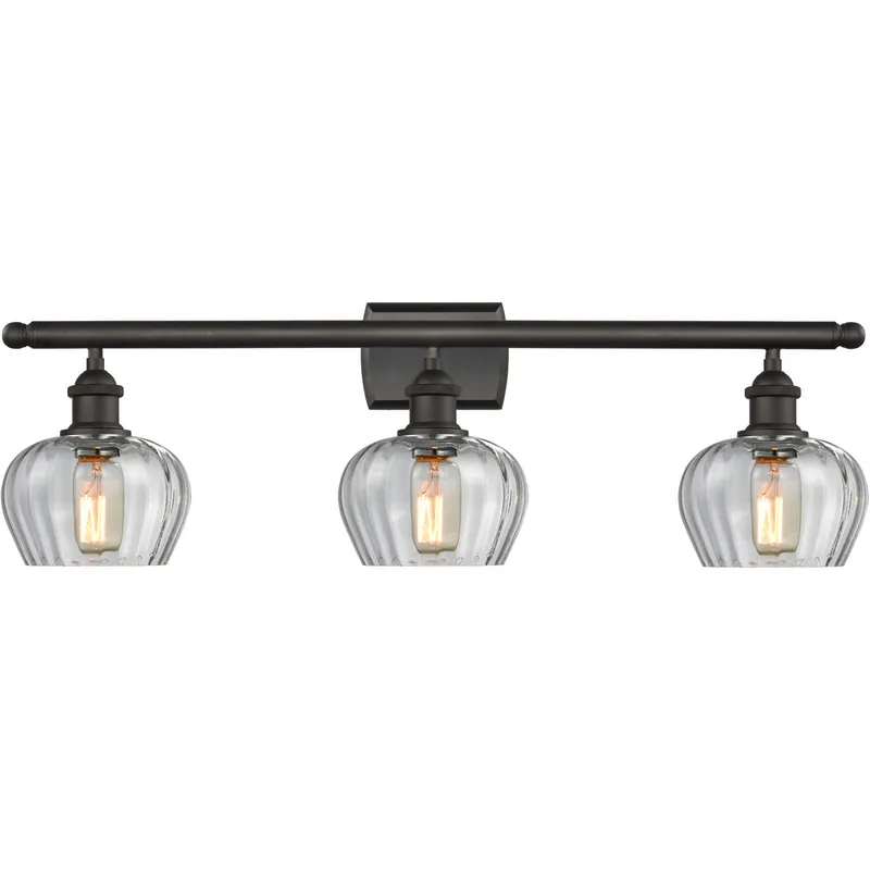 Ballston Fenton LED 26 inch Oil Rubbed Bronze Bath Vanity Light Wall Light in Clear Glass, Ballston