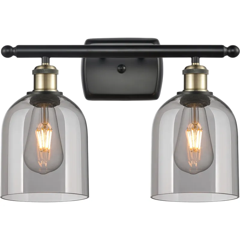 Ballston Bella 2 Light 15.5 inch Black Antique Brass Bath Vanity Light Wall Light