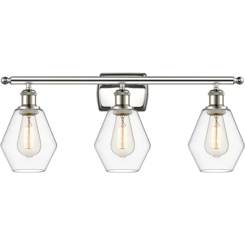 Ballston Cindyrella 3 Light 26 inch Polished Nickel Bath Vanity Light Wall Light in Incandescent, Clear Glass