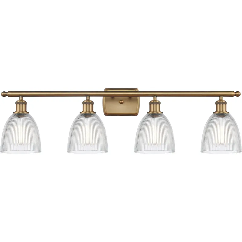 Ballston Castile LED 36 inch Brushed Brass Bath Vanity Light Wall Light in Clear Glass, Ballston