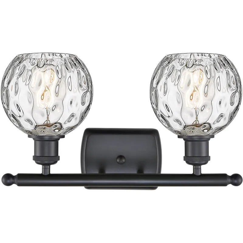 Ballston Athens Water Glass LED 16 inch Matte Black Bath Vanity Light Wall Light