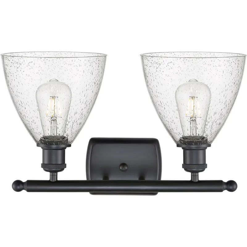 Ballston Ballston Dome LED 18 inch Matte Black Bath Vanity Light Wall Light in Seedy Glass
